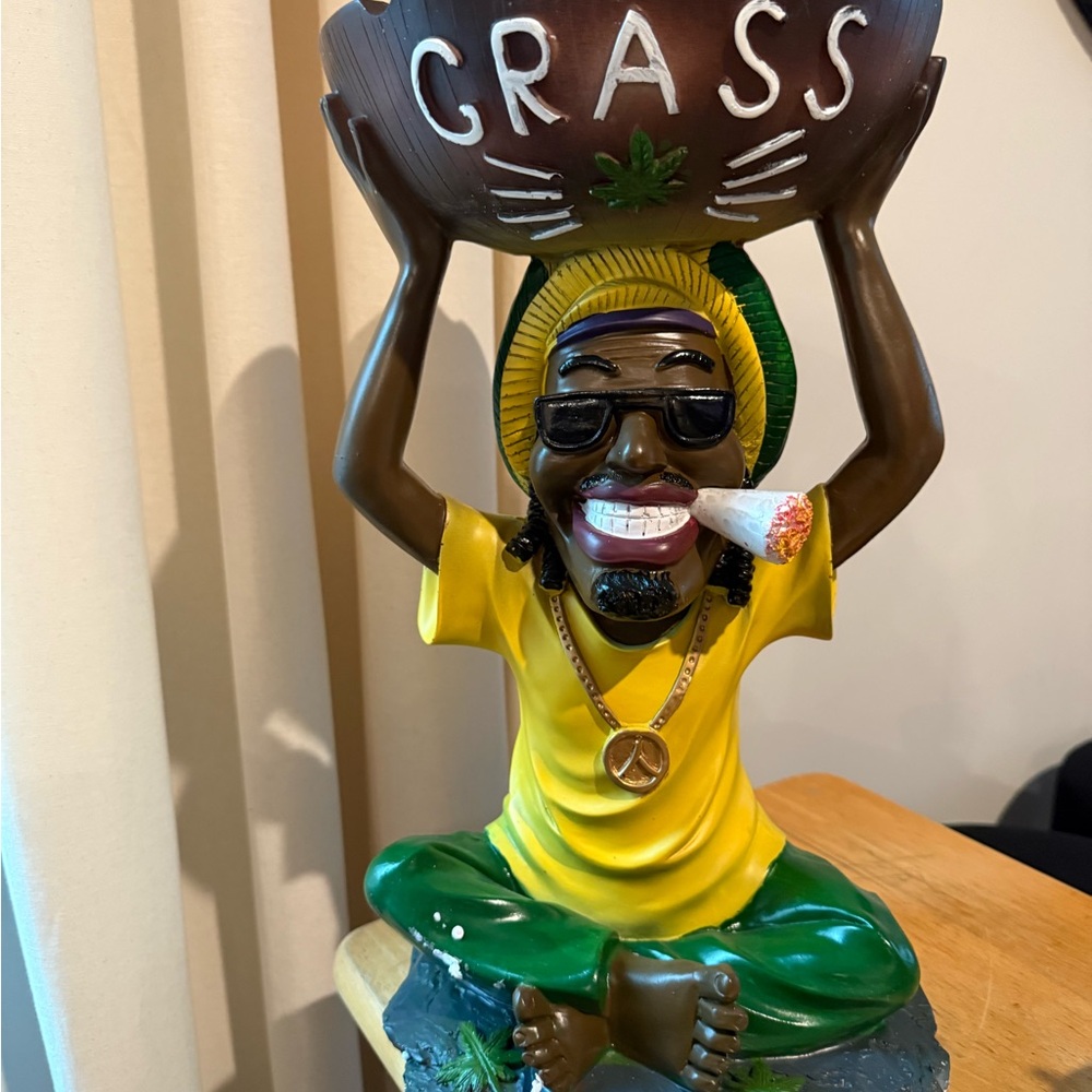 Colorful Figurine with Grass Bowl